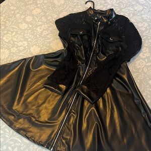 Black Faux Leather Women's dress
